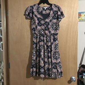 Maurices Black and Pink Patterned Dress